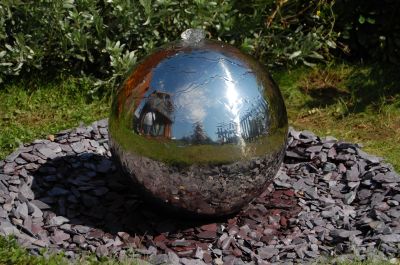 Esfera de Acero Inoxidable Pulido con Luces LED (36cm)